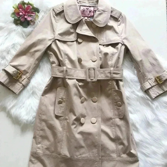 Juicy Couture Jackets & Blazers - Juicy Couture Belted 3/4 Sleeve Trench Coat